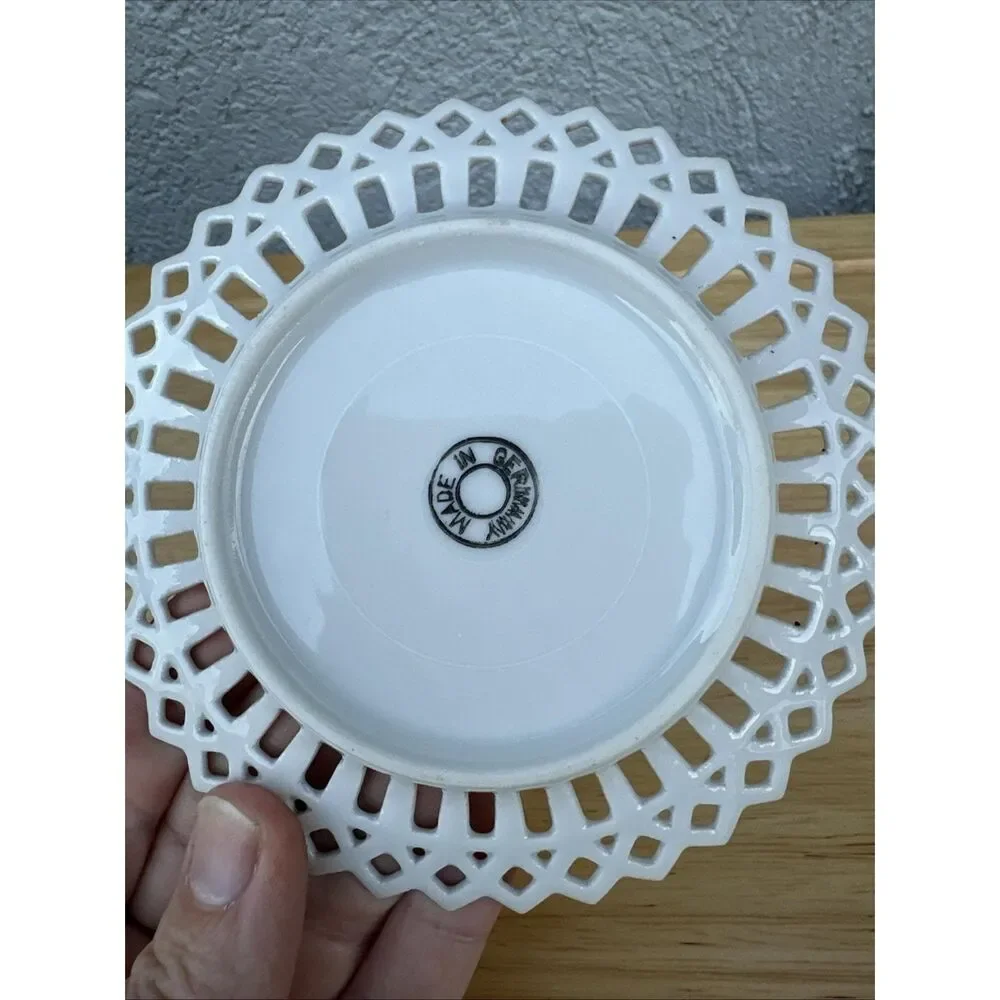 Vintage Washington Monument Plate – Reticulated Porcelain, Gold Trim, Made in Ge